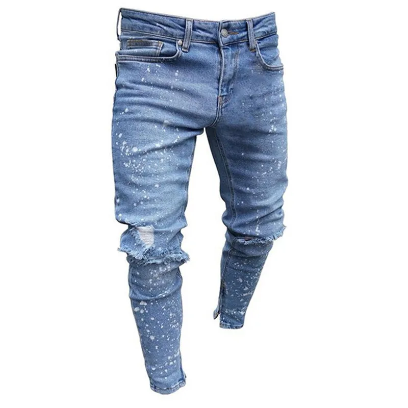 Хлопковые джинсы мужские брюки винтажные рваные джинсы для мужчин Лето Европа Америка Стиль Плюс Размер S-2XL рваные джинсы мужские