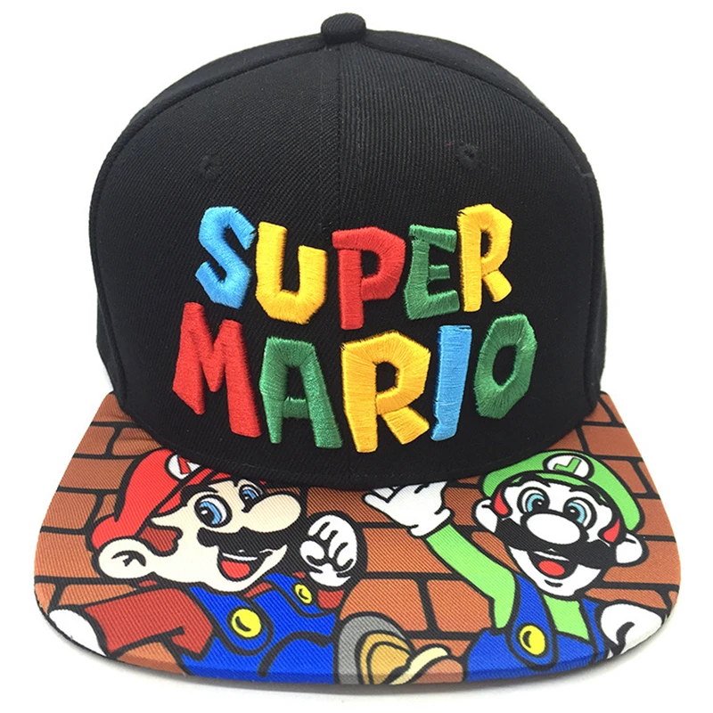Аниме Супер Марио шляпы для косплея Марио Bros Ребенок Взрослый хлопок вышивка кепки-Бейсболки хип хоп открытый регулируемый головной убор