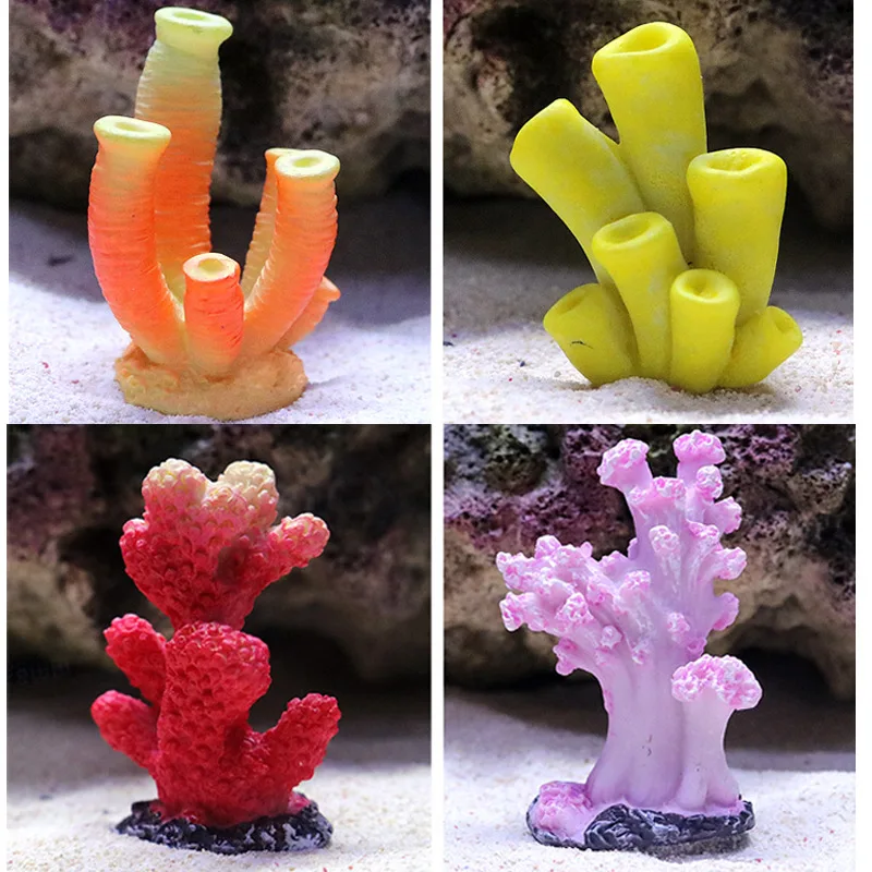 Beautiful Aquarium Artificial Coral Reef Ornament Fish Tank Background Decor Mini Coral Rock Aquarium Plant Decoration Acuario