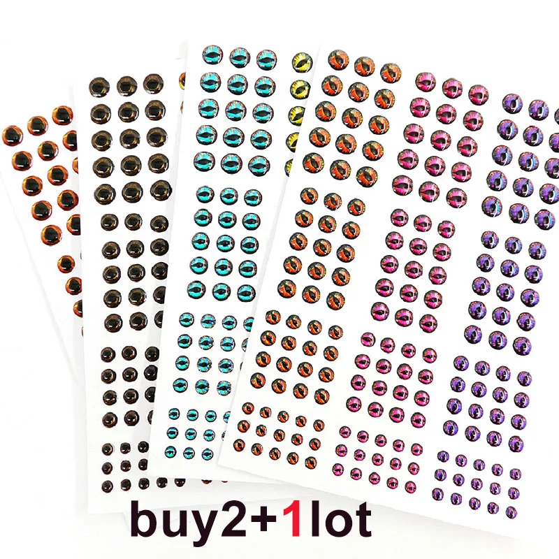 KESFISHING Fishing accessories 3D Eyes 3mm 4mm 7mm 8mm 9mm 10mm Simulation Fishing Artificial DIY Eye for Fshing lures 183PCS fishing lure