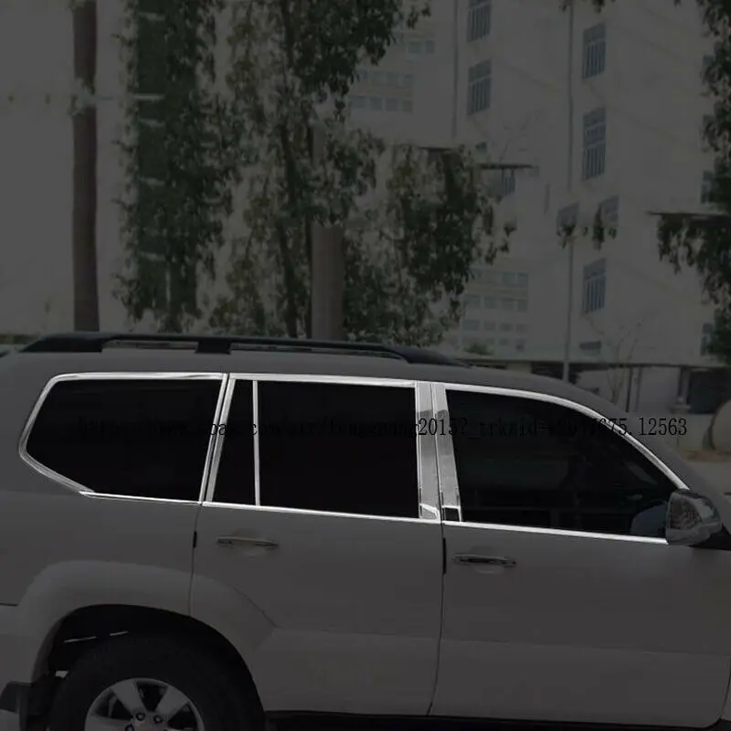 Для Toyota Land Cruiser Prado Fj120 2003-2009 24 шт. нержавейка, хром отделка подоконника автомобиля и установка автомобильных аксессуаров