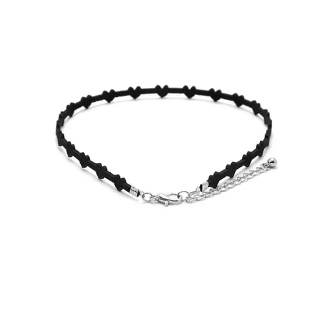 

Western Style Hand Made Neck Ring Simple Geometry Heart Suede Short Women's Necklace Collar Normcore Style Elegant Customizable