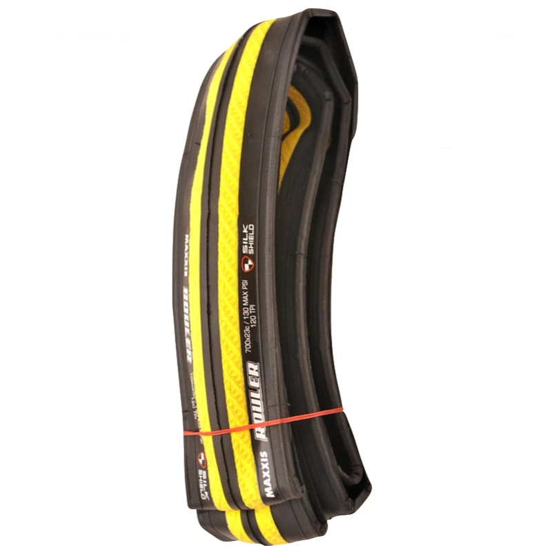 Сверхлегкие MAXXIS, анти прокол, складные велосипедные шины 700C 700* 23C 120TPI, шины для шоссейных велосипедов 700, гоночные шины - Цвет: Black-Yellow