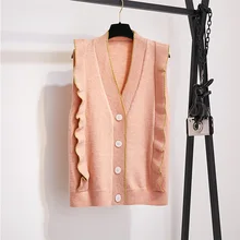 Свободный свитер с v-образным вырезом жилет свитер пальто комплект