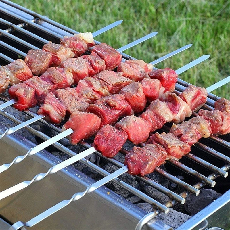 The Best Skewers For Grilling In 2022 Kabob Skewers Flat Metal Bbq