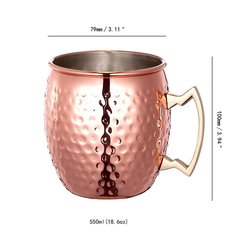 

Solid Copper Moscow Mugs 18 Ounce Unlined Mug Drinking Cup Perfect for Cocktails Iced Tea and Beer