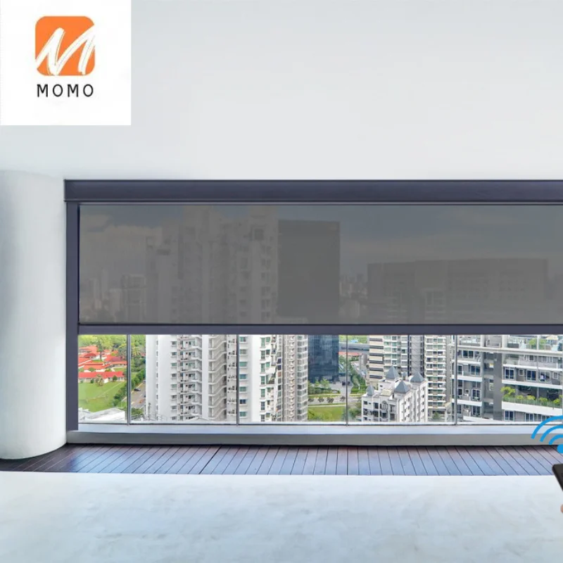 

Outdoor Windproof Zip Track Electric Motorized Roller Blinds