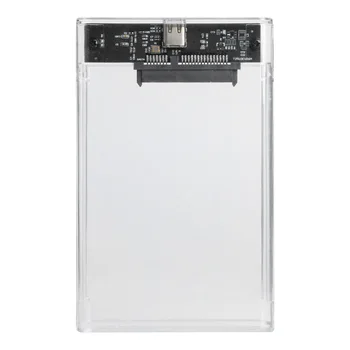 

USB 3.1 Type-C Mobile Hard Drive Disk Box 8TB Transparent 2.5 inch SATA HDD SSD External Enclosure Case for Laptop PC