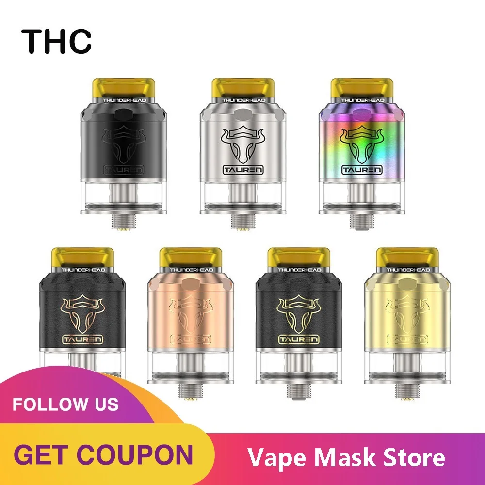 Online Neue THC Tauren RDTA 2ml 24mm Durchmesser Dual Spulen Zerstäuber mit 3D Umliegenden Luftstrom System Refill Design Squonk vape Tank