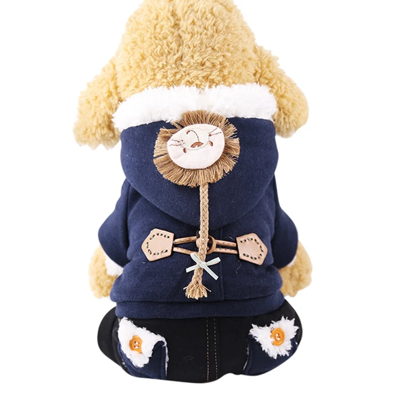 Собака теплые Аксессуары Одежда для домашних животных, утепленный костюм маленькая куртка для собаки 4 брюки с широкими штанинами пальто с