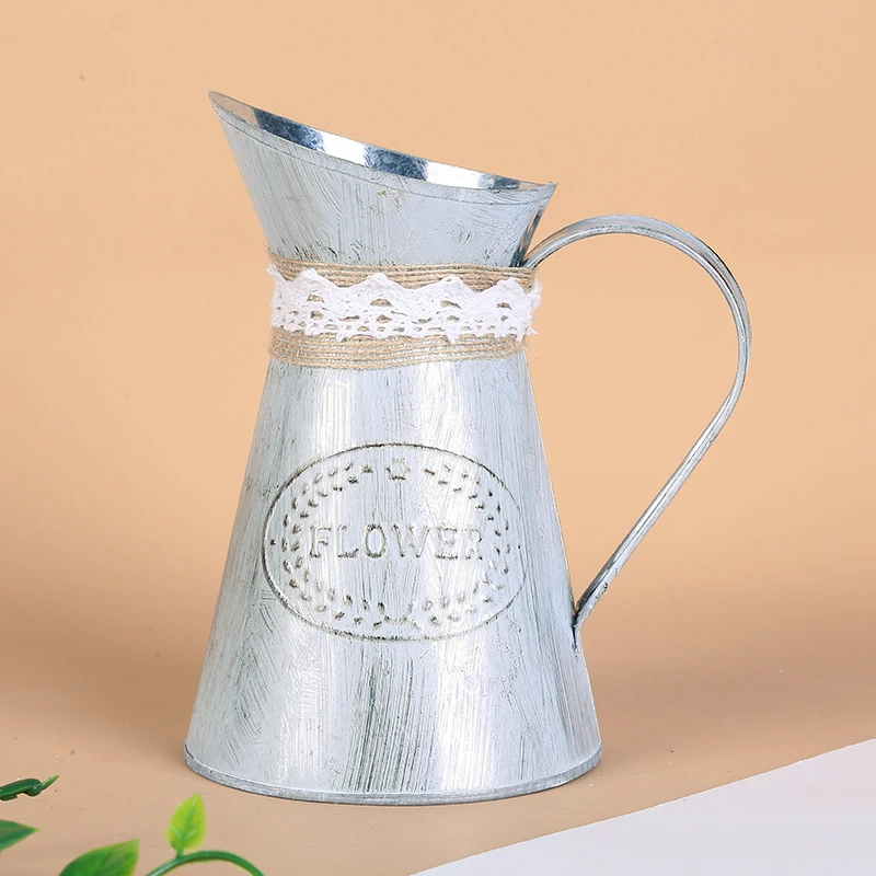 

Accessories Jug Vase Home Pot Display Centerpiece Plants Iron Sheet Pitcher Container Flower Stand Decoration Useful