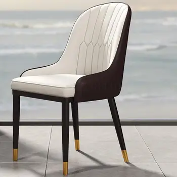 

Northern Europe Light Luxury Dining Chair, Post-modern Family Restaurant Stool Negotiation, Upholstery, Armchair, Metal