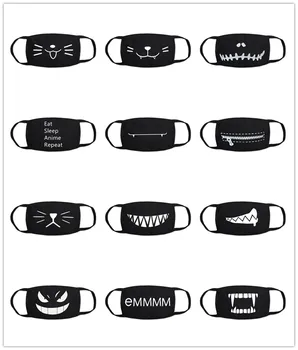 

Black Cotton Mouth Mask Unisex Teens Anti-Dust Mask Anime Mask Fashion Health Face Mouth Mask 20 Styles