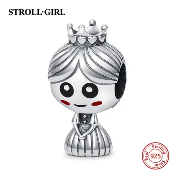

925 Sterling Silver Bead Crown Princess waiting for the prince Charm Fit European bracelet for women Jewelry Accessories wedding