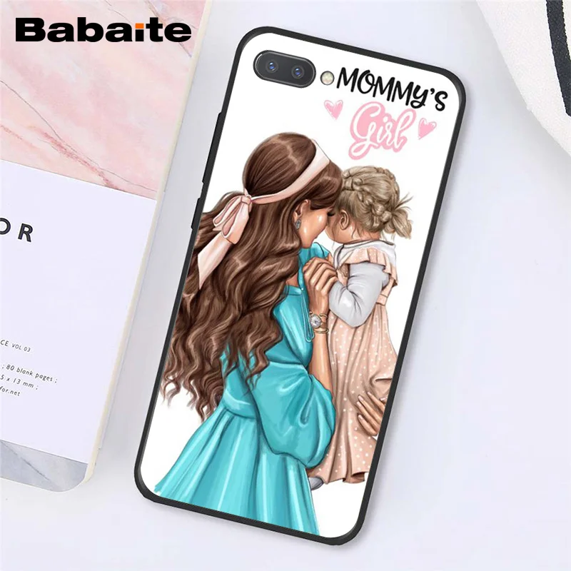 Babaite модные черные каштановые волосы для мамы, дочки, сына, папы, PhoneCase для huawei Honor 8X9 10 20 Lite 7A 8A 5A 7C 10i View 20