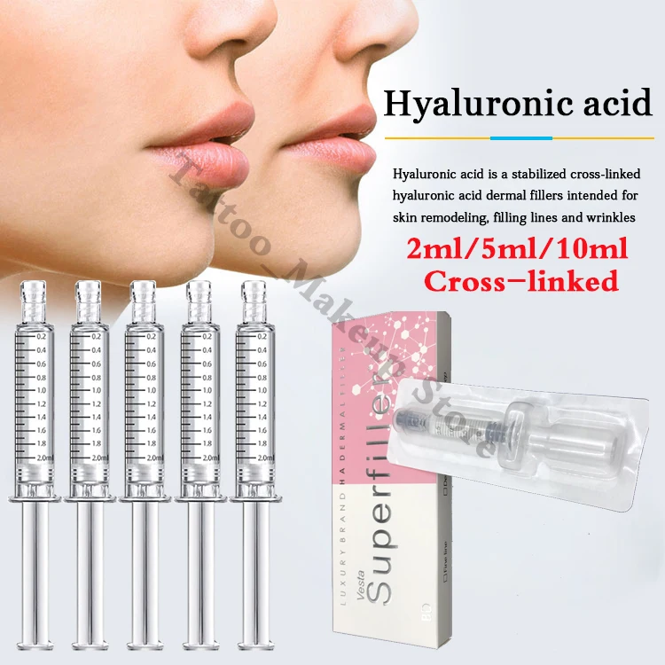 

2ml/5ml/10ml Cross-linked Hyaluronic acid gel Lip Filler for face lip lifting Enhancement Dermal Filler injection with HA pen