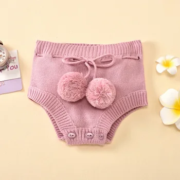 

New Spring Autumn Fashion Baby Girls High Waist Knitted Bloomers Shorts 6-24M Kids Boys And Girls Triangle Shorts Knitted D30