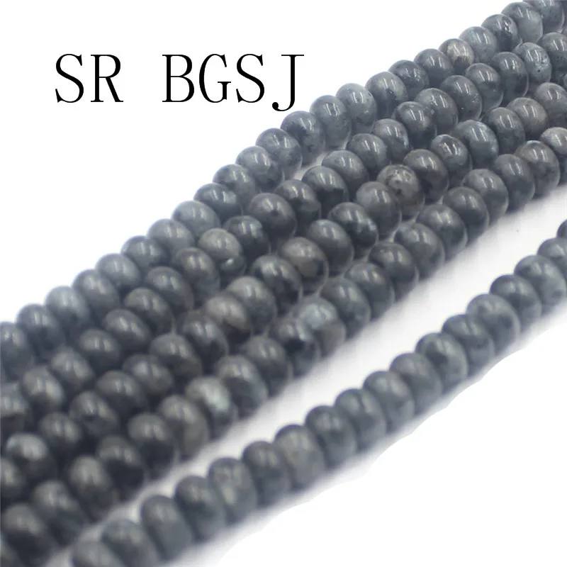 Free Shipping 5x8mm Rondelle Black Larvikite Natural Stone Jewelry Spacer DIY Beads Strand 15&quot | Украшения и аксессуары