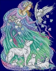 

23- Joan Elliott night snowing patterns Counted Cross Stitch DIY Cross Stitch Kits Embroidery