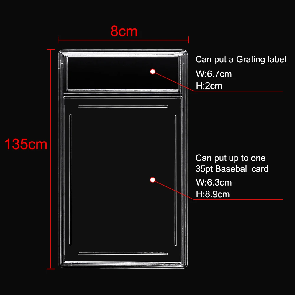 Acrylic Jumbo Game Star Card psa Slabs Case Professional Grading Playing Card Plastic Slab Sleeves Holder Ultrasonic Type