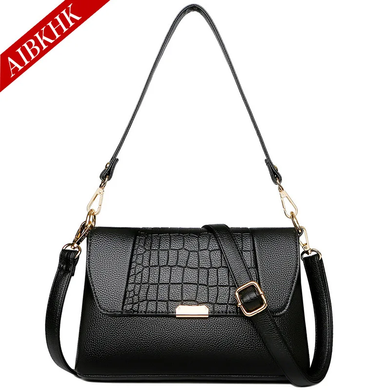 

M629 New Style WOMEN'S Leather Bags Mommy Bag Europe And America Fashion Middle-aged Shoulder Bag Crocodile Pattern Shoulder Bag