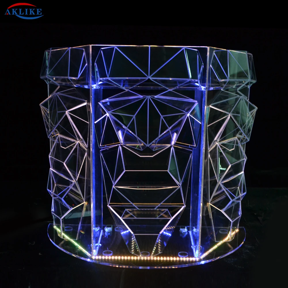 2024 Acrylic Bar Table The Discs Dj mixer LED Light Pioneer AKLIKE Controller Dj Stand Console Table Colorful Lighting Counter