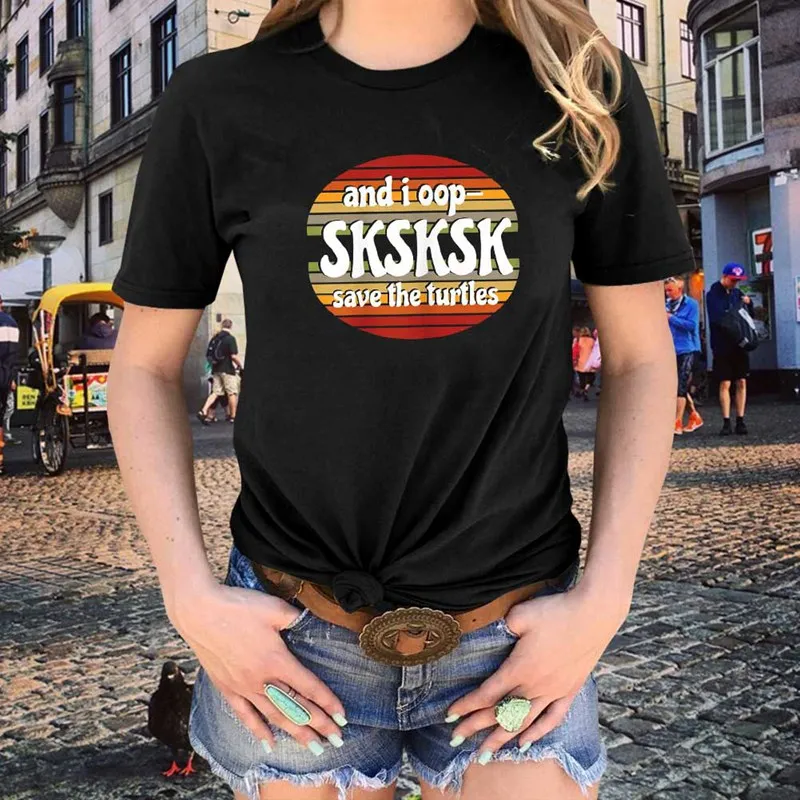 SKSKSK and I oop футболки с буквенным принтом женские повседневные футболки с коротким рукавом и круглым вырезом женские пуловеры Топы