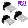 USLION 3 шт. Магнитный штекер Магнитный зарядный кабель адаптер 8 Pin Micro USB Type C магнитный разъем для iphone Xiaomi Sumsung ► Фото 3/4