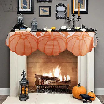 

Halloween Decorations Pumpkin Lace Fireplace Cloth Pumpkin Maple Leaf Orange Spice Fall Thanksgiving Halloween decor For Home
