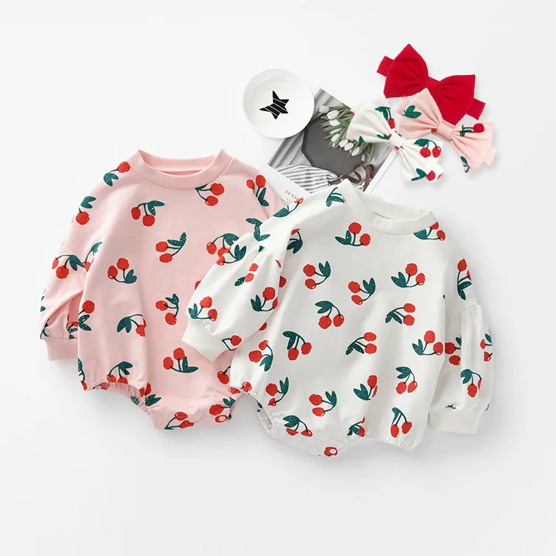 

2019 Tolo Rabbit Autumn Childrenswear New Style Listed 0-3 Years Old Baby Nursing Cherry Long Sleeve Triangle Ha X5113