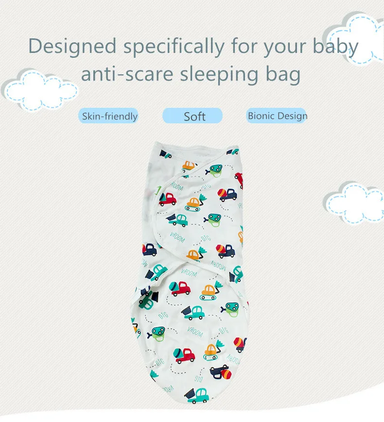 Детский конверт для новорожденного спальный мешок хлопок анти-прыжки пеленать обертывание ребенка пеленка спальные принадлежности для 0-6 м
