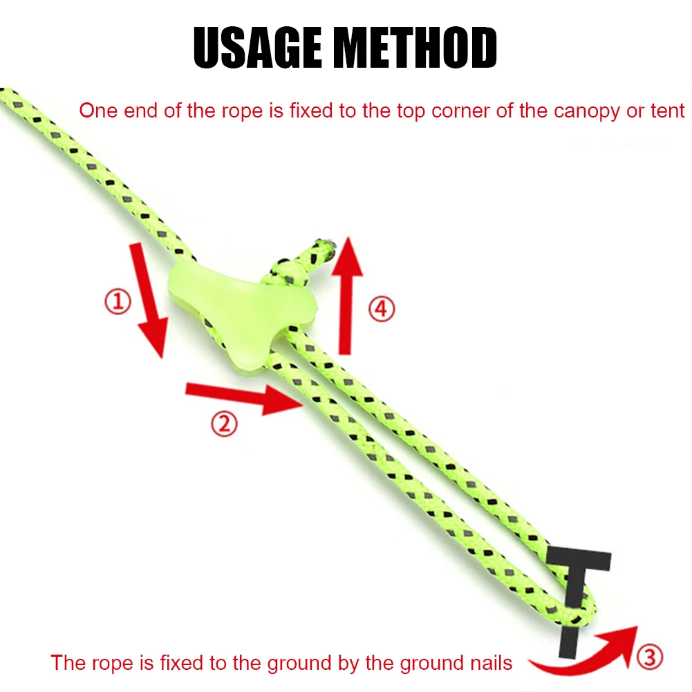 Camping Rope Buckle 10-100pcs Plastic Outdoor Camping Fluorescent Luminous Awning Tent Rope Buckle Canopy Anti-slip Triangle Tightening Hook Buckles camping tent accessories camping tent fasteners camping cord buckles camping rope buckle