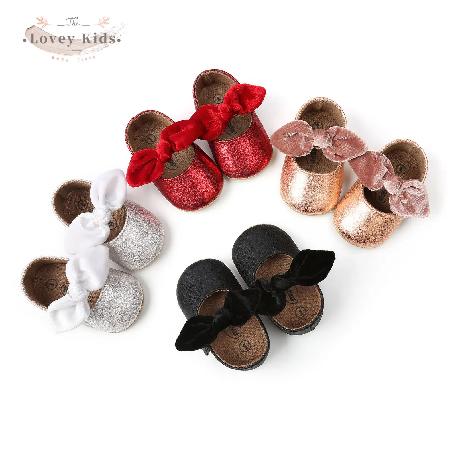 

2020 First Walkers Toddler Baby Girl Shoes Kids Girls Flats Shoes Wedding Bling Princess Party Shoes Bow Solid