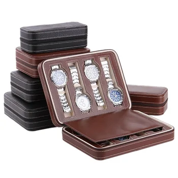 

2 4 8 Slot /Grids Leather Watch Box Portable Travelling Watch Bag Storage Watches Display Box Case Jewelry Collector Case Gift