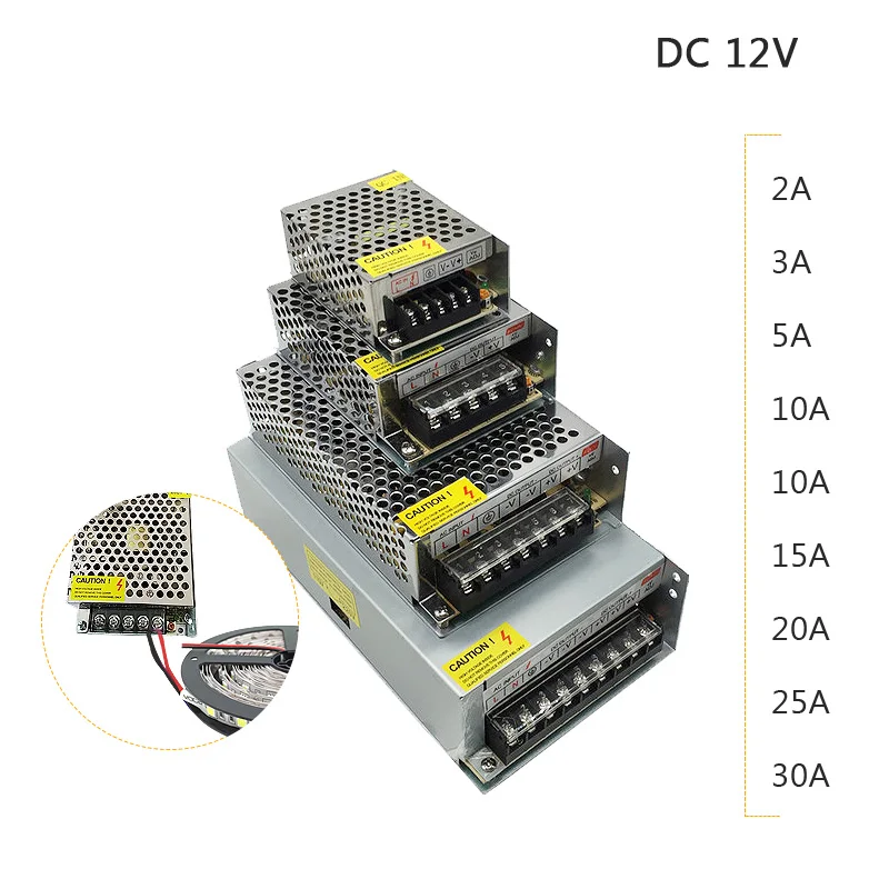 12 V Питание DC12V блок 1A 2A 3A 5A 10A 15A 20A трансформатор переменного тока 110V 220 DC/DC вольт 12В
