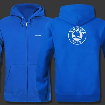 

Autumn Winter Skoda logo Zip Up Hoodie Man Hoodies Sweatshirts zipper Hooded Coats Zipper jacket