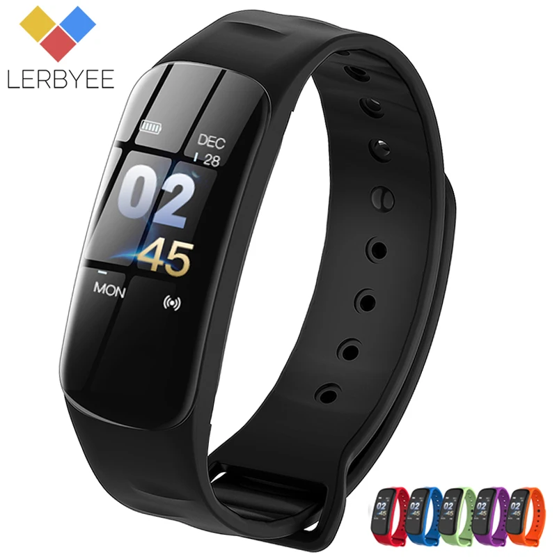 

Lerbyee Smart Bracelet C1plus Heart Rate Monitor Color Screen Fitness Tracker Sleep Monitor Call Reminder Smart Band for Sport
