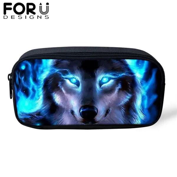 FORUDESIGNS/Сумка для карандашей пакет с рисунком волка из мультфильма для мальчика, Студенческая коробка для макияжа, дорожные кошельки, сумка для хранения канцелярских принадлежностей, защитный чехол - Цвет: CDWX3793K