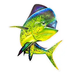 Autocollant étanche de grande taille, 20cm, pour ordinateur portable, Skateboard, bateau, voiture, dauphin, pêcheur, océan 