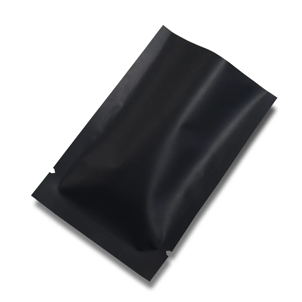 

12x18cm 500pcs/lot Top Open Up Matte Black Aluminum Foil Packaging Bag Heat Seal Nuts Snacks Food Vacuum Mylar Packing Bags