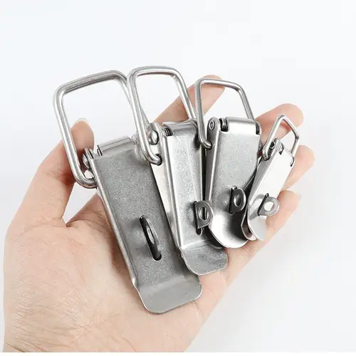 1-6PC Cabinet Box Locks Spring Loaded Latch Catch Toggle steel Hasps For Wooden case Sliding Door Window Furniture Hardware - Image 3