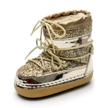 SWONCO/зимние ботинки с блестящими пайетками; женская теплая обувь на меху; Новинка года; роскошные женские ботильоны на платформе; свободные ботинки