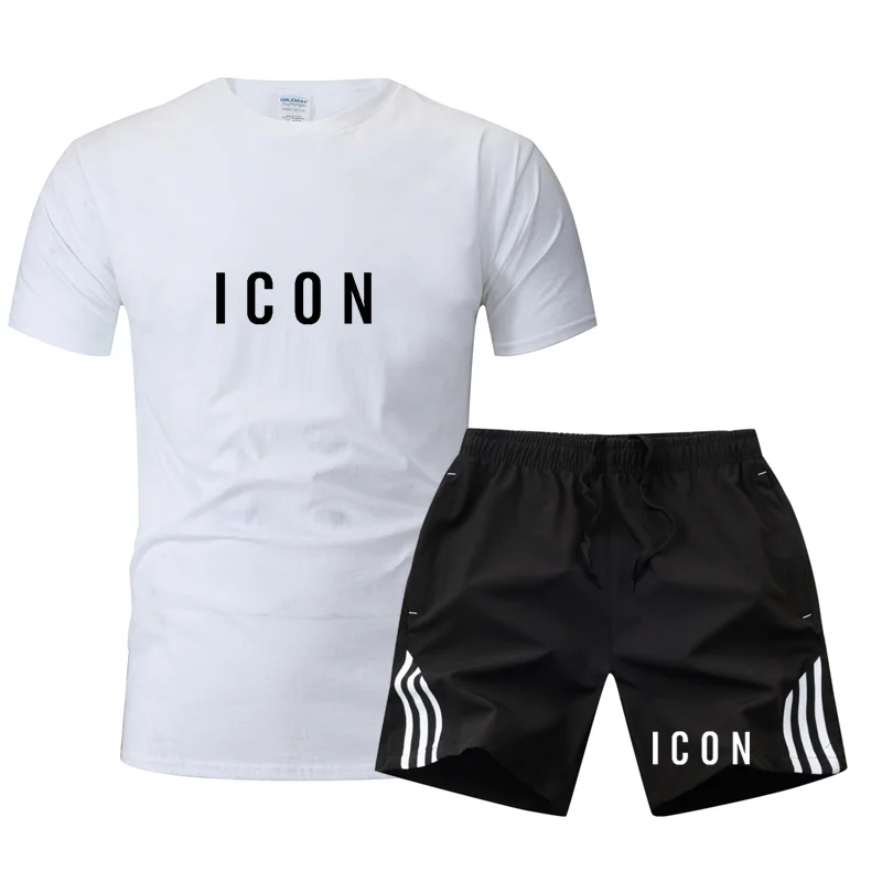 

New men's sports suit brand printing casual suit outdoor running suit quick-drying fitness suit couple casual wear sportswear