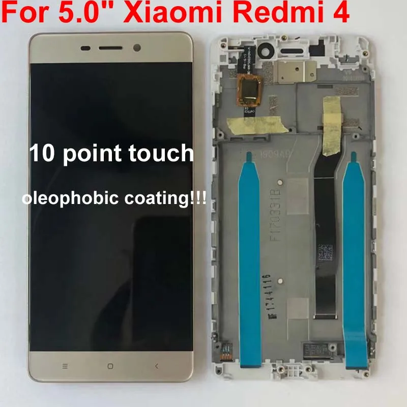 Для Xiaomi redmi 4, стандарт 2 Гб ОЗУ, 16 Гб ПЗУ, ЖК-экран+ сенсорный экран, дигитайзер для redmi 4, обычная версия+ f ram e
