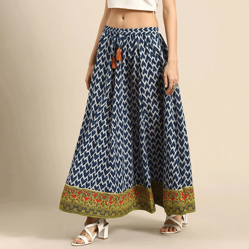 Indian Ethnic Style Long Skirts For Women Cotton Vestido Indiano Gypsy