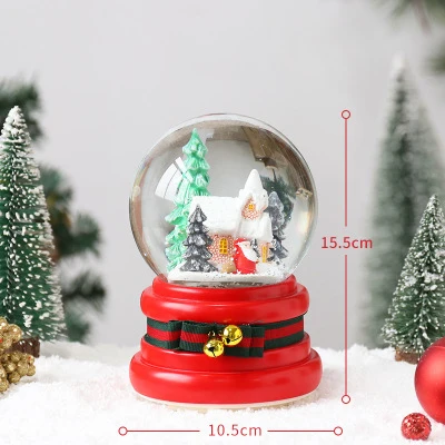 Christmas House-B-L Скандинавский Санта Клаус Снеговик Снежинка музыкальная шкатулка в виде хрустального шара снег с огнями воды поло музыкальная шкатулка подарки для детей мультфильм - Цвет: Christmas House-B-L