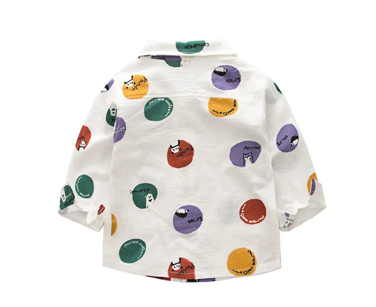 Kids Boys Shirts Autumn Long Sleeve White Kids Shirt Cartoon Shirts For Boys Fashion Brand Baby Girl Winter Clothes Shirts