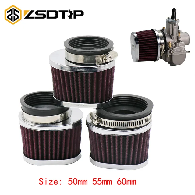 US $6.12 ZSDTRP 50mm 55mm 60mm Motorcycle Air Filter Motocross Scooter Air Pods Cleaner for Yamaha Kawasaki 