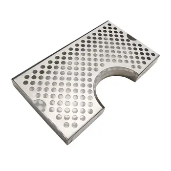 

Beer Kegerator Drip Tray Stainless Surface Mount 4.5" Column Cut-Out No Drain