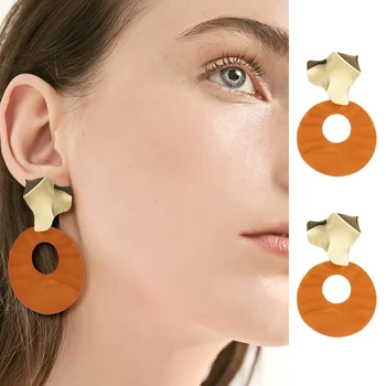 

Match-Right 2020 Statement Big Geometric Round Earrings For Women Hanging Dangle Drop Earrings Modern Female Jewelry SP995